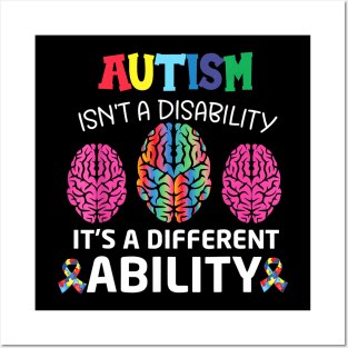 Autism Is Not A Disability Its A Different Ability Posters and Art